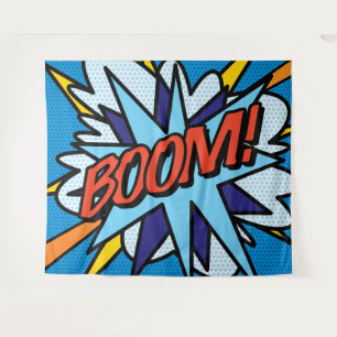 モダン コミック ブック ポップアート BOOM タペストリー