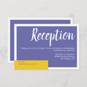 モダン コンテンポラリー 紫 黄色 ウェディング ミニマル エンクロージャーカード (正面/裏面)