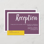 モダン　コンテンポラリー　紫　黄色　ウェディング　ミニマル エンクロージャーカード (正面/裏面)