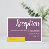 モダン　コンテンポラリー　紫　黄色　ウェディング　ミニマル エンクロージャーカード (スタンド正面)