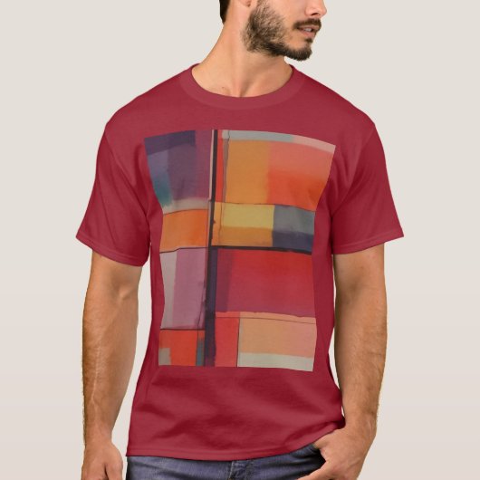 モダン・コンポジション・アブストラクト・アート Tシャツ (正面)