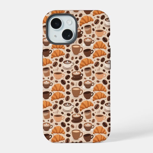 モダン コーヒー 美意識 パターン iPhone 15ケース (裏面)
