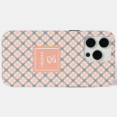 モダン コーラルグレー iPhoneケース クリア 名前アクセント Case-Mate iPhoneケース (裏面 (横))