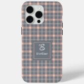 モダン コーラルグレー iPhone カスタムネーム 手帳型 カバー (裏面)