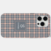 モダン コーラルグレー iPhone カスタムネーム 手帳型 カバー (裏面 (横))