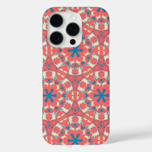 モダン・コーラルレッドのパグ柄  iPhone 16 PROケース