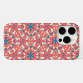 モダン・コーラルレッドのパグ柄 Case-Mate iPhoneケース (裏面 (横))