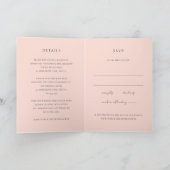 モダン コーラル コースト風 エレガントな結婚式 招待状 (内部)