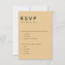 モダン ゴールデンイエロー エディトリアル オールキャップス RSVP