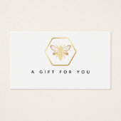 モダン&ゴールデンエレガントハニービーキーパーのギフトカード (正面)