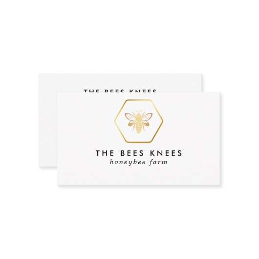 モダン&ゴールデンエレガントハニービーキーパー 名刺 (正面/裏面インサイチュ)