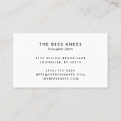 モダン&ゴールデンエレガントハニービーキーパー 名刺 (裏面)