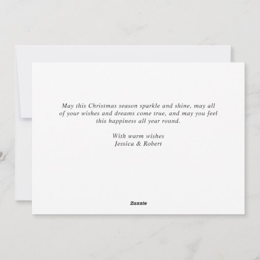 モダン ゴールデン クリスマス フォト グリーティング ホリデー カー (裏面)