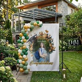モダン ゴールデン チューリップ ボーダー 卒業式 背景 タペストリー