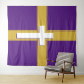 モダン | ゴールドとパープルに白いクロス | タペストリー (インサイチュ(横))