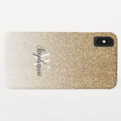 モダン ゴールドグラデーション グリッター モノグラム Case-Mate iPhoneケース (裏面(横))