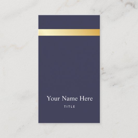 モダン ゴールドストライプ スタイリッシュ 縦型名刺 名刺 (正面)