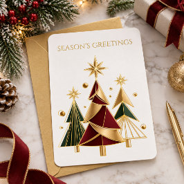 モダン ゴールドフォイル 企業クリスマス グリーティング 箔シーズンカード