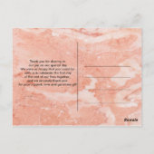 モダン ゴールドフレーム アイボリー グリーン 花柄 サンクス ポストカード (裏面)