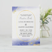 モダン & ゴールドフレーム 私たちの結婚式 招待状 (スタンド正面)