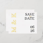 モダン ゴールド箔押し Save the Date カード (正面/裏面)