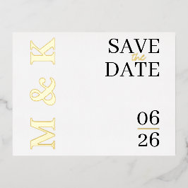 モダン ゴールド箔押し Save the Date カード