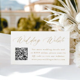 モダン ゴールド カリグラフィー 結婚式 ウェブサイト QRコード エンクロージャーカード