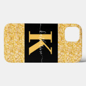 モダン ゴールド ギッター モノグラム Case-Mate iPhone カ iPhoneケース (裏面 (横))