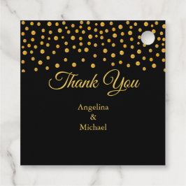 モダン ゴールド コンフェッティ サンクス フェイバータグ