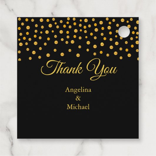 モダン ゴールド コンフェッティ サンクス フェイバータグ (裏面)