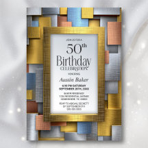 モダン ゴールド シルバー 50歳の誕生日パーティー