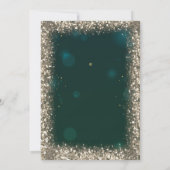 モダン ゴールド シークイン フレーム 緑の キンセアニエラ 招待状 (裏面)