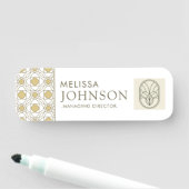 モダン ゴールド ジオメトリック 社員名札 名札 (インサイチュ)