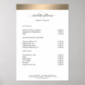 モダン ゴールド ストライプ ダイヤモンド 価格表 ポスター (正面)