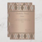 モダン ゴールド ダイヤモンド バチェラーパーティー ご招待 招待状 (正面/裏面)