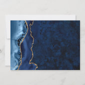 モダン ゴールド ネイビーブルー マーブル 卒業パーティー 招待状 (裏面)