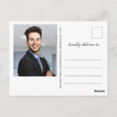 モダン ゴールド ネイビー ナース 卒業パーティー フォト ポストカード (裏面)