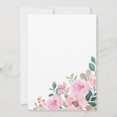 モダン ゴールド ピンク フラワー モノグラム ウェディング 招待状 (裏面)