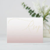 モダン ゴールド ピンク 結婚式 RSVP (スタンド正面)