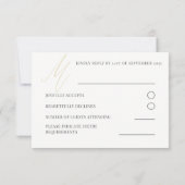 モダン ゴールド ピンク 結婚式 RSVP (裏面)