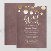 モダン ゴールド フォイル コンフェッティ ドット ブライダル シャワー 招待状 (正面/裏面)
