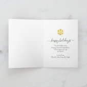 モダン ゴールド フォイル スノーフレーク ピース ジョイ ラブ グリーン シーズンカード (内部)