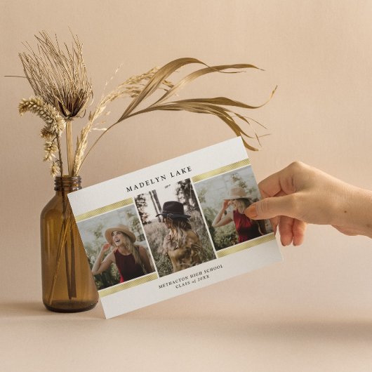 モダン ゴールド フォイル フォト 2023 卒業式 招待状