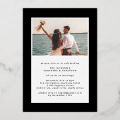 モダン ゴールド フラワー フォーマル 結婚50周年記念 箔招待状 (裏面)