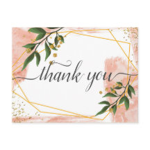 モダン ゴールド フレーム アイボリー グリーン フローラル ありがとう