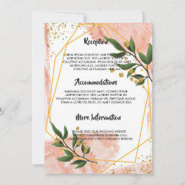 モダン ゴールド フレーム アイボリー グリーン フローラル ウェディング プログラム