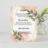 モダン ゴールド フレーム アイボリー グリーン フローラル ウェディング プログラム (スタンド正面)