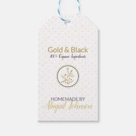 モダン ゴールド & ブラック アーティザン ソープ 製品用ハンギングタグ ギフトタグ