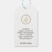 モダン ゴールド & ブラック アーティザン ソープ 製品用ハンギングタグ ギフトタグ (裏面)