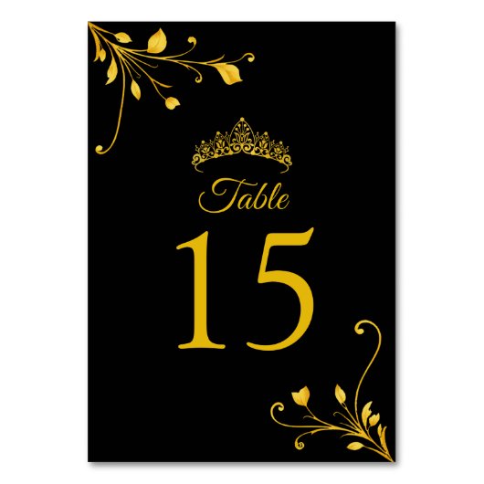 モダン ゴールド ブラック ミニマル テーブル ナンバー テーブルナンバー (裏面)